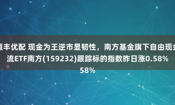 恒丰优配 现金为王逆市显韧性，南方基金旗下自由现金流ETF南方(159232)跟踪标的指数昨日涨0.58%